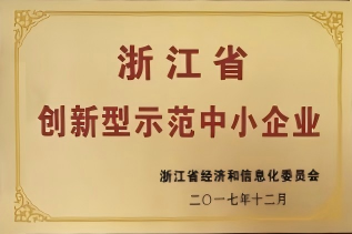 2017年浙江省创新型示范中小企业-证书