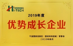2019年区优势成长企业-证书