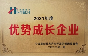 2021年优势成长企业-证书